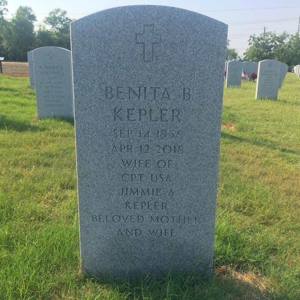 Gravestone of Benita B. Kepler at the Dallas Fort Worth National Cemetery